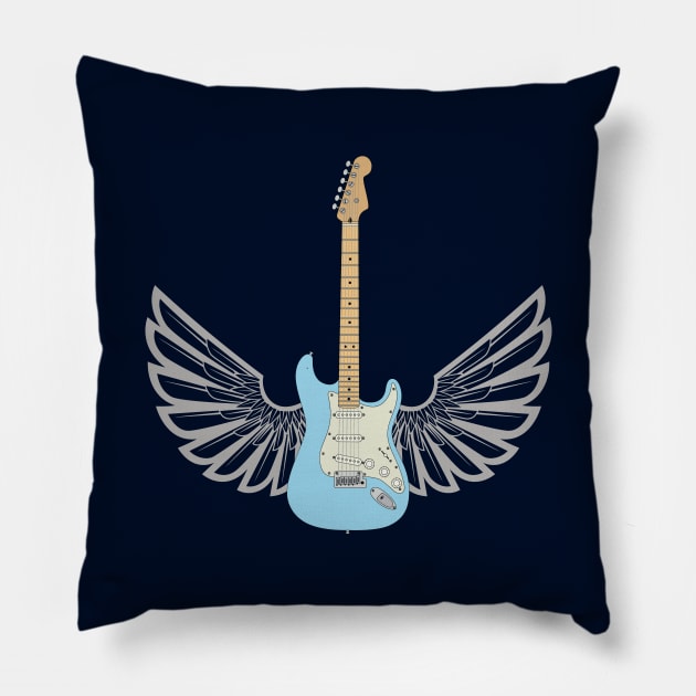 Guitar Wings S-Style Electric Guitar Pillow by nightsworthy