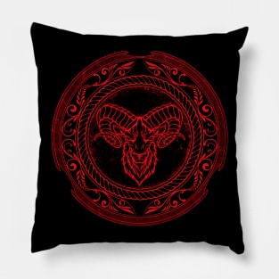 Viking Celtic Ram Aries Zodiac Pillow