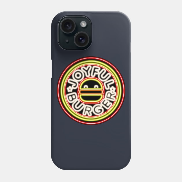 Joyful Burger Logo Neon Sign from The Amazing World of Gumball Top Left Phone Case by gkillerb