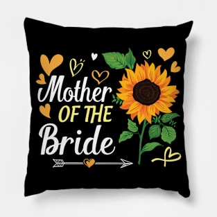 Sunflower Heart Mother Of The Bride Husband Wife Wedding Day Pillow