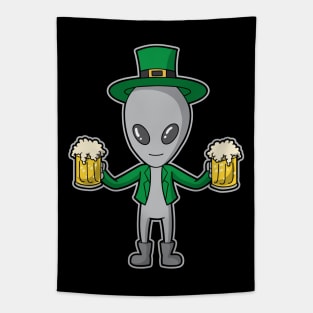 Irish Alien Leprechaun St Patricks Day Beers Tapestry