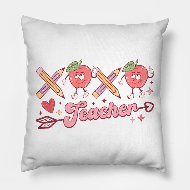 Teacher Valentine T Shirt Valentine T shirt For Women Pillow by Pretr=ty