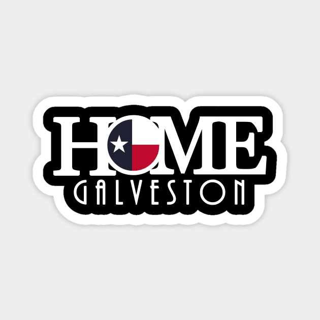 HOME Galveston (long white text) Magnet by HometownTexas