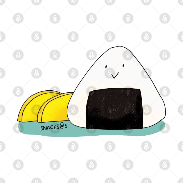 Cute onigiri with oshinko by Snacks At 3