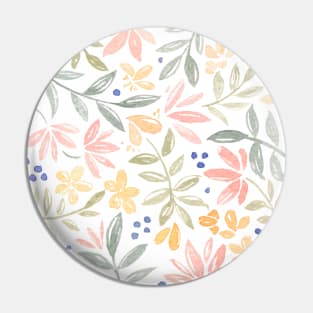 Colourful Floral Circle Watercolour Pin