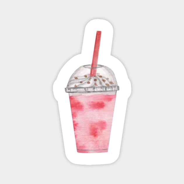 Pink milkshake Magnet by GinaaArts