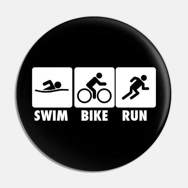 Swim Bike Run Pin by Fun-E-Shirts