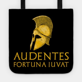 Ancient Rome Latin Quote - Classical Greek Spartan Helmet Tote