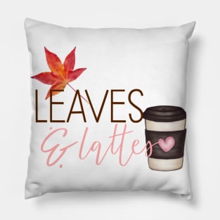 Leaves and Lattes, autumn weather, starbucks coffee Pillow