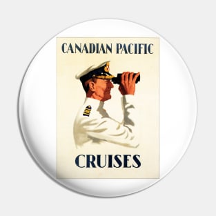 CANADIAN PACIFIC CRUISES Captain Vintage Sea Ship Travel Advert Poster Pin