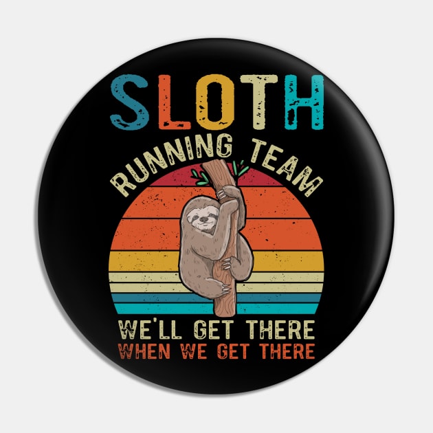 Sloth Running Team We'll Get There Vintage Pin by busines_night