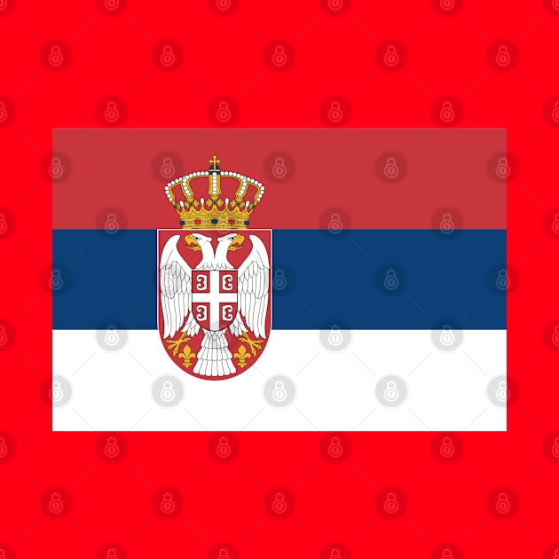 Serbia Flag Minimalist by Issho Ni