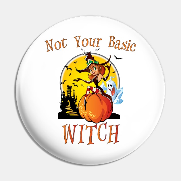 Halloween - Not Your Basic Witch Pin by Kudostees