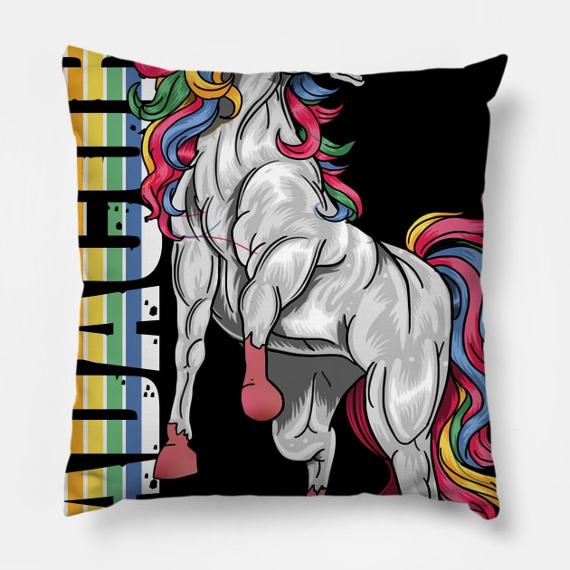 Dadacorn T Shirt Unicorn Muscle Dad - Baby Fathers Day Gift Pillow by Kaileymahoney