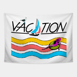 Retro Vacation Time Tapestry