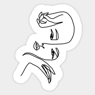 One Line Drawing Stickers Teepublic