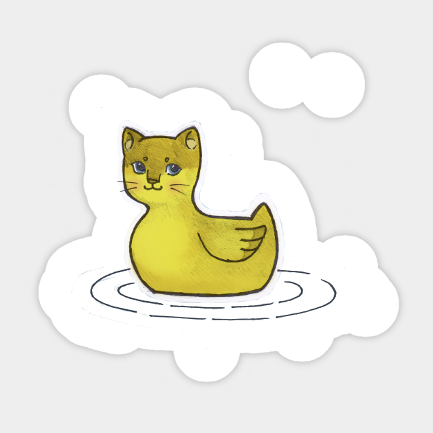 Duck Cat - Duck Cat - Sticker | TeePublic Duck Cat - Duck Cat - Sticker | TeePublic