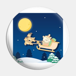 Cute Santa delivers gifts Pin