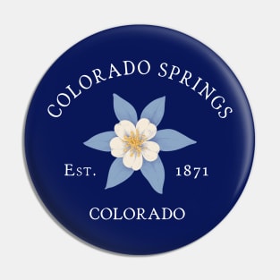 Colorado Springs CO Vintage Columbine Pin