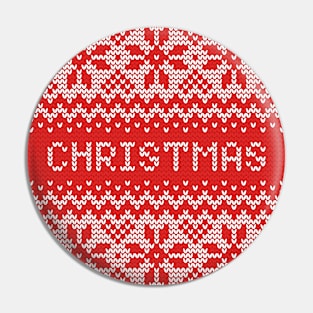 Knitting Xmas Red Pin