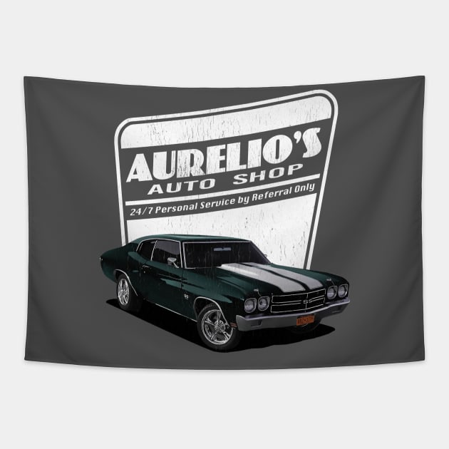 Aurelio's Auto Shop - John Wick Tapestry by DreamStatic