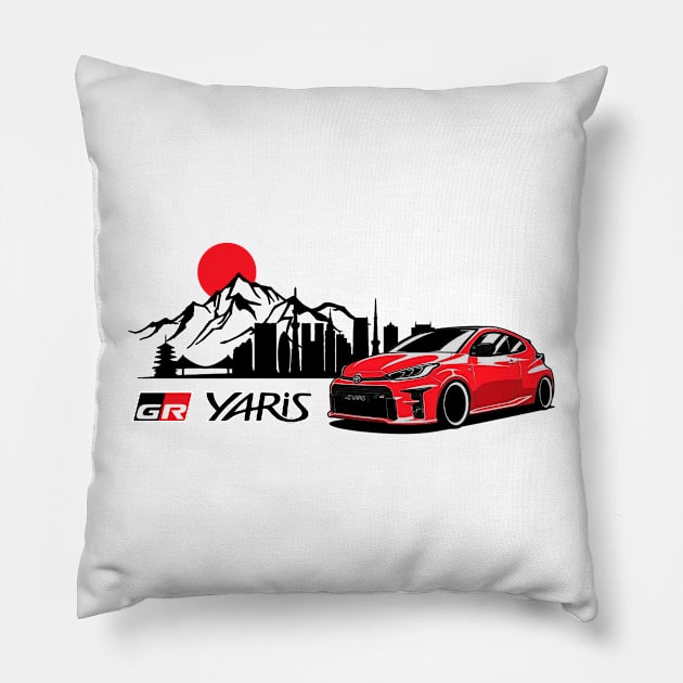 Toyota GR Yaris Red, JDM Car Pillow by T-JD