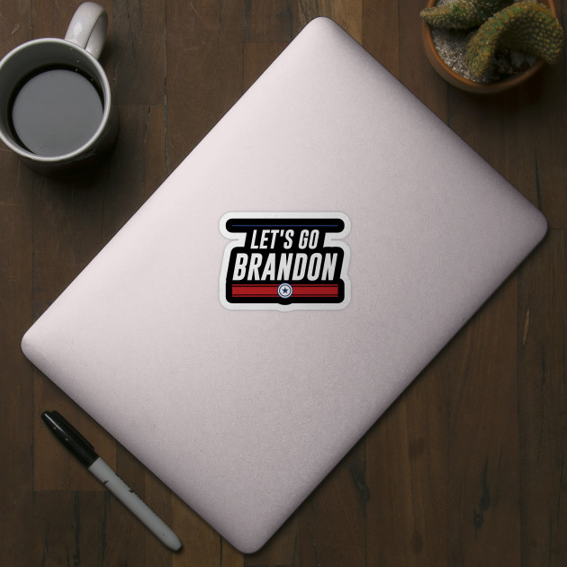 Funny Let's Go Brandon! Meme Retro Vintage US Flag - Lets Go Brandon Meme - Sticker