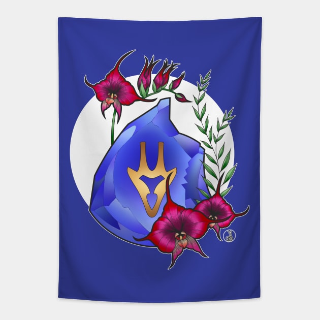 Dragoon from FF14 Job Crystal with Flowers T-Shirt Tapestry by SamInJapan
