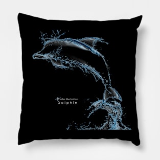 Water illustration "Dolphin" Pillow