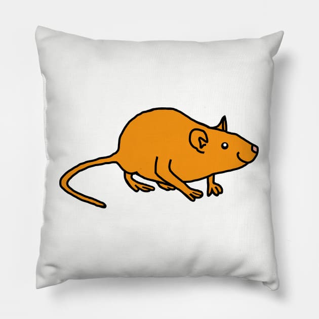 Gold Rat Pillow by ellenhenryart