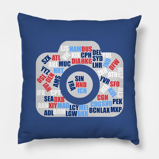World Airports on a Camera | Gift Pillow by ProPlaneSpotter