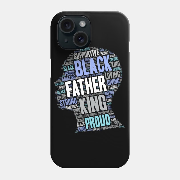 Black Man Father's Day Words in Afro Phone Case by blackartmattersshop