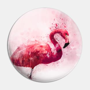 Dramabite Watercolor flamingo artistic painting pink Pin