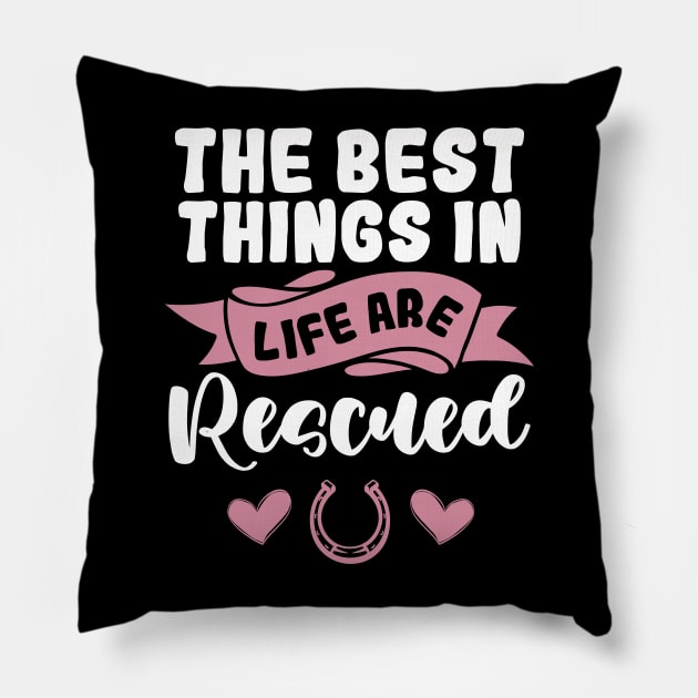 Horse Rescue Tshirt Horseback Rider Gift Pillow by InnerMagic