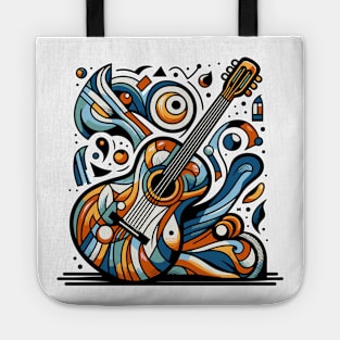 Guitar illustration. Guitar illustration in cubist style Tote