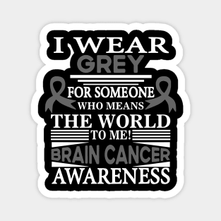 Brain Cancer Awareness I Wear Grey for Someone Who Means the World to Me Magnet