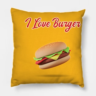 I Love Burger Pillow