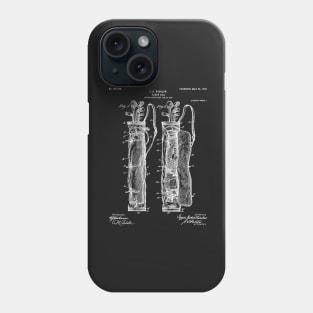 Golf Bag Patent - Caddy Art - Black Chalkboard Phone Case