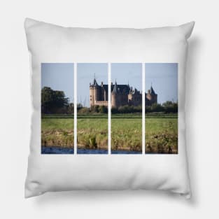 Muiden castle (Muiderslot) is a 14th-century castle. It is located at the mouth of the Vecht river. Sunny autumn day. Pillow