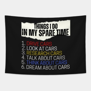 Things i do in my spare time best funny gift for car guy Tapestry