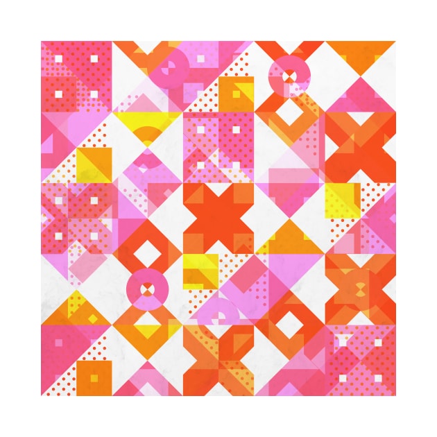 X Square Bubblegum Geometric Pattern by Tobe_Fonseca