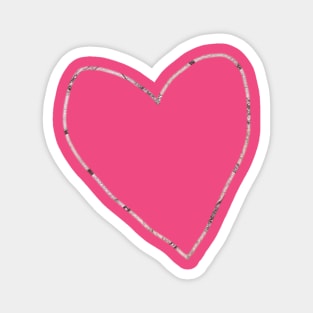 Small Grey Heart Outline Magnet