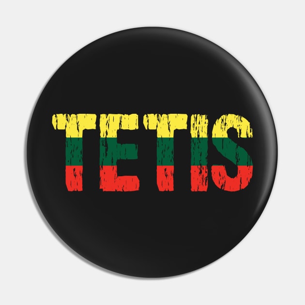 Lithuanian Tetis Dad Father Tevas Lietuva Flag Pin by Nirvanibex