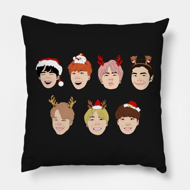 Holidays with BTS Pillow by maryeaahh