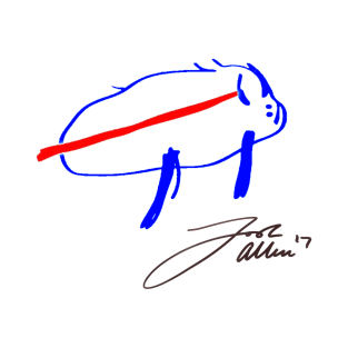 Josh Allen Drawing Bills Logo + Signature T-Shirt