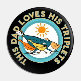 This Dad Loves His Triplets With Colorful Ducks Vintage Edward Lear Illustration Pin