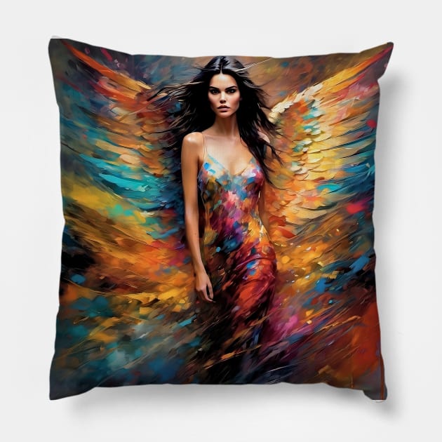 Kendall Jenner as an angel Pillow by bogfl