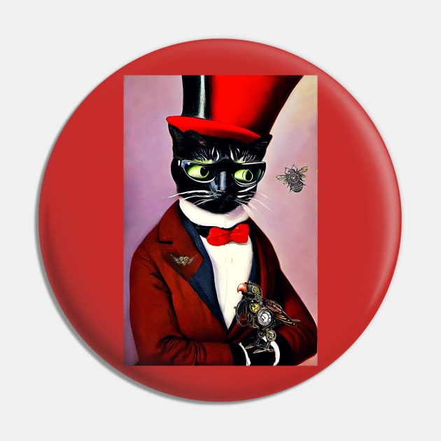 Bartholomew! The Steampunk Cat Pin by Black Cat Alley