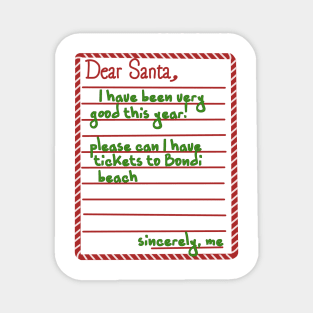 Letter to santa (bondi beach tickets) Magnet