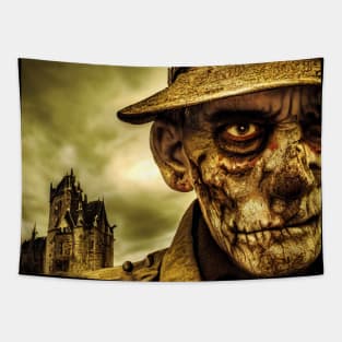 Zombie Soldier Portrait Tapestry